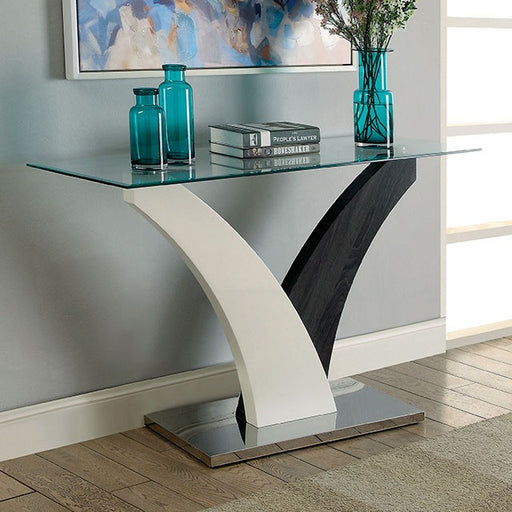 SLOANE White/Dark Gray/Chrome Sofa Table - Olympia Furniture (Saint George, Utah)