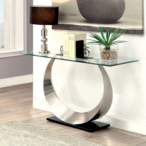 ORLA II Satin Plated/Black Sofa Table - Olympia Furniture (Saint George, Utah)