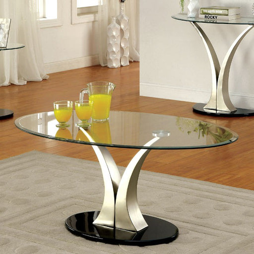 VALO Satin Plated/Black Coffee Table - Olympia Furniture (Saint George, Utah)