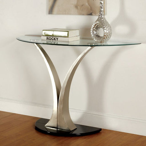 VALO Satin Plated/Black Sofa Table - Olympia Furniture (Saint George, Utah)