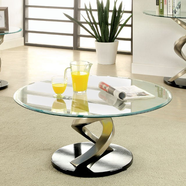 NOVA Satin Plated/Black Coffee Table - Olympia Furniture (Saint George, Utah)