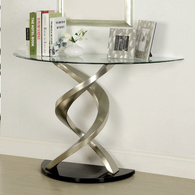 NOVA Satin Plated/Black Sofa Table - Olympia Furniture (Saint George, Utah)