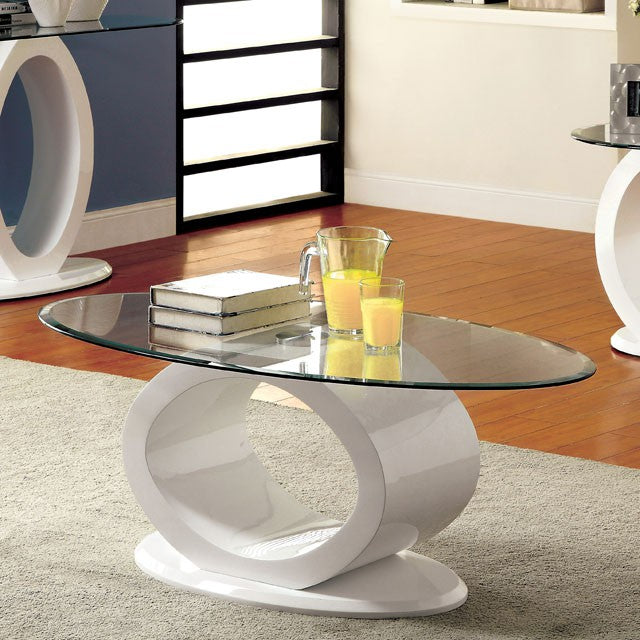 LODIA III White Coffee Table, White - Olympia Furniture (Saint George, Utah)