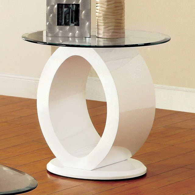 LODIA III White End Table, White - Olympia Furniture (Saint George, Utah)