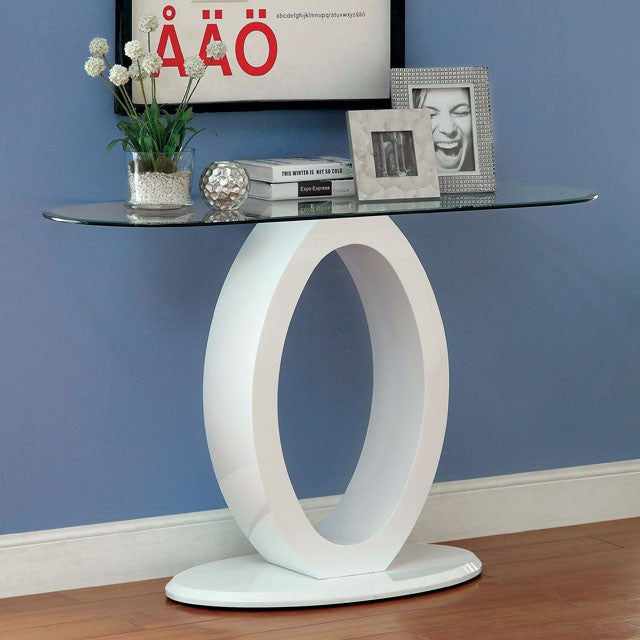 LODIA III White Sofa Table, White - Olympia Furniture (Saint George, Utah)