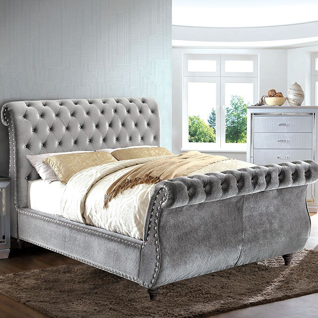 Noella Queen Bed, Gray