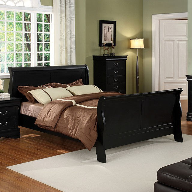 Louis Philippe Cal.King Bed Black & Grey - Olympia Furniture (Saint George, Utah)