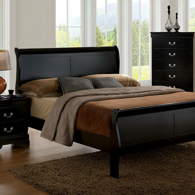 Louis Philippe Bed Black, White, & Cherry - Olympia Furniture (Saint George, Utah)