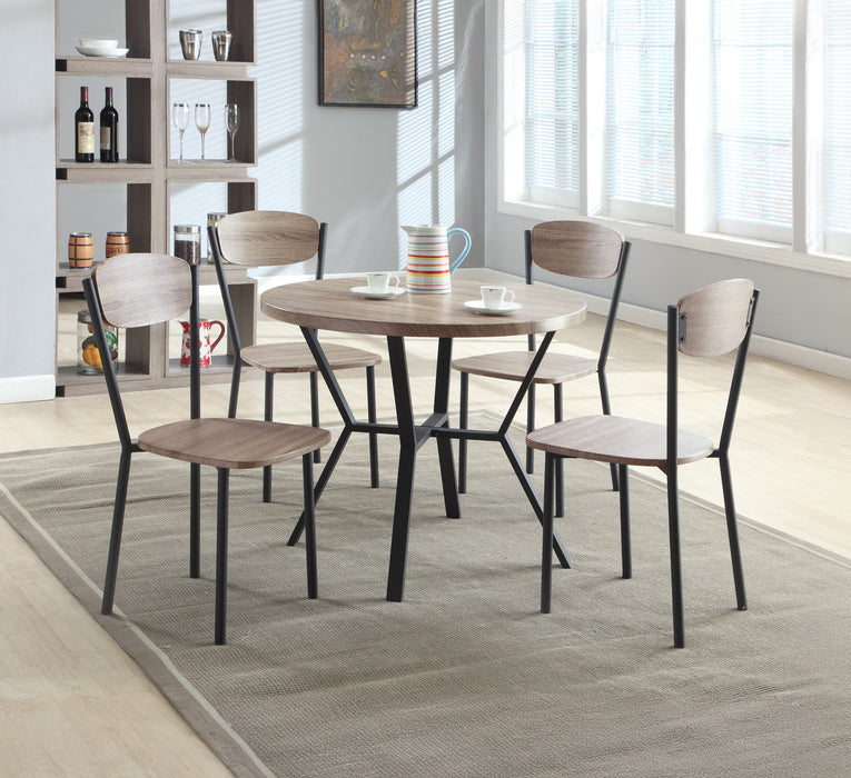 BLAKE 5PK ROUND DINING SET GREYWASH - Olympia Furniture (Saint George, Utah)