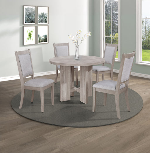 AMARA 5-PK RD DINING SET DRIFT WOOD - Olympia Furniture (Saint George, Utah)