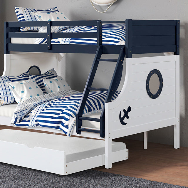 Nautia Twin/Full Bunk Bed Black & White - Olympia Furniture (Saint George, Utah)