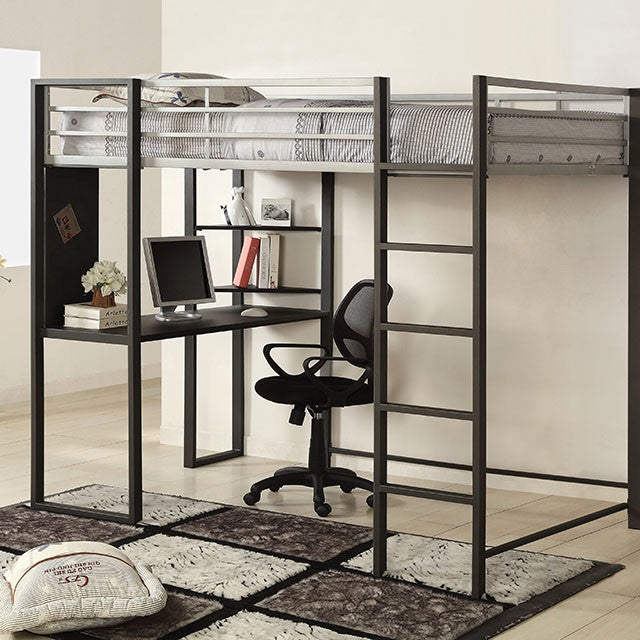 Sherman Silver/Gun Metal Full & Queen Bed w/ Workstation - Olympia Furniture (Saint George, Utah)
