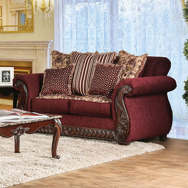 TABITHA Wine Love Seat, Wine - Olympia Furniture (Saint George, Utah)