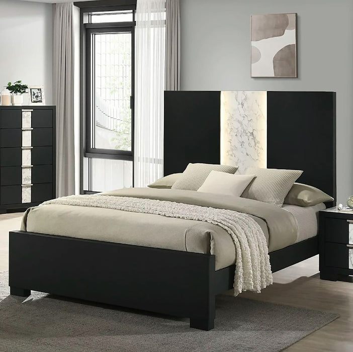 Crown Mark Furniture Rangley King Panel Bed in Black B6835-K - Olympia Furniture (Saint George, Utah)