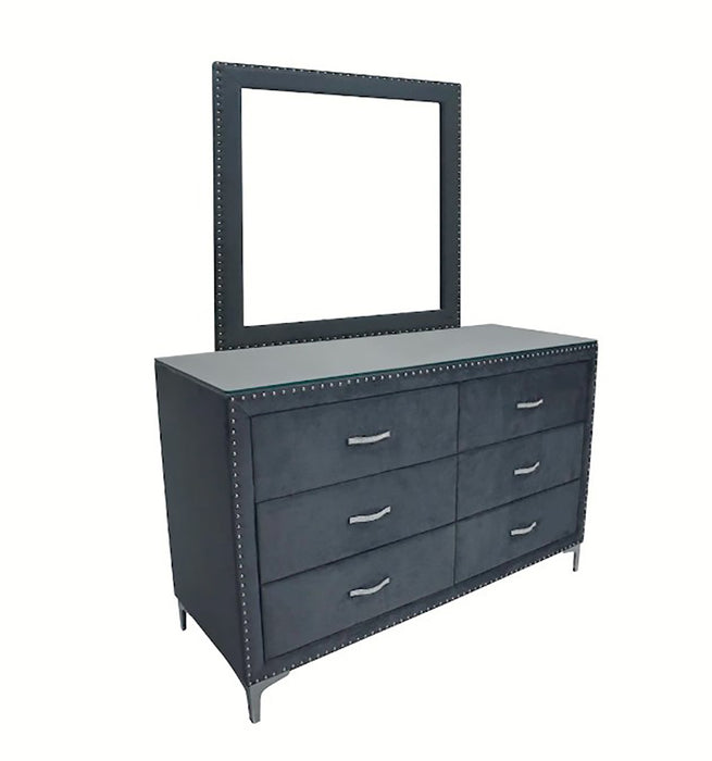 Crown Mark Furniture Lucinda 6 Drawer Dresser in Gray - Olympia Furniture (Saint George, Utah)