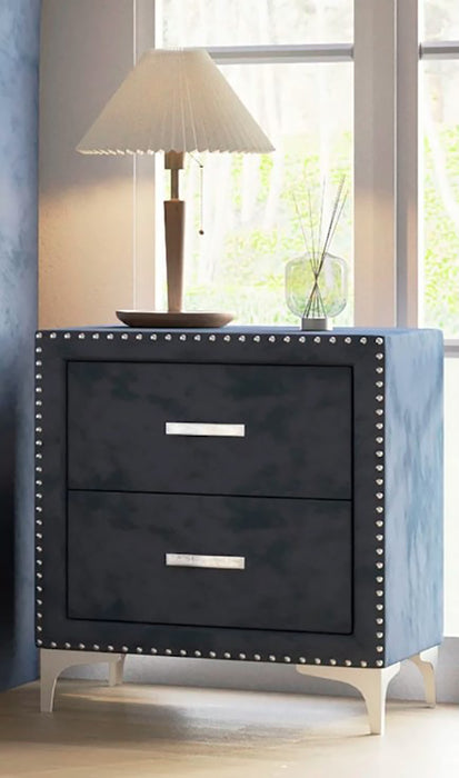 Crown Mark Furniture Lucinda 2 Drawer Nightstand in Gray - Olympia Furniture (Saint George, Utah)