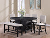 Crown Mark Furniture Regent Counter Height Bench in Black - Olympia Furniture (Saint George, Utah)