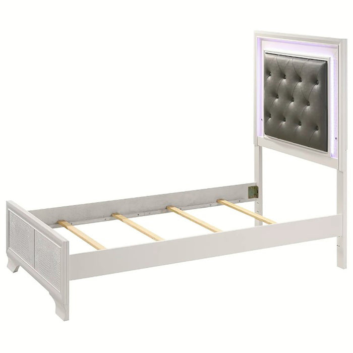 Crown Mark Furniture Lyssa Twin Upholstered Bed in White B4310-T - Olympia Furniture (Saint George, Utah)