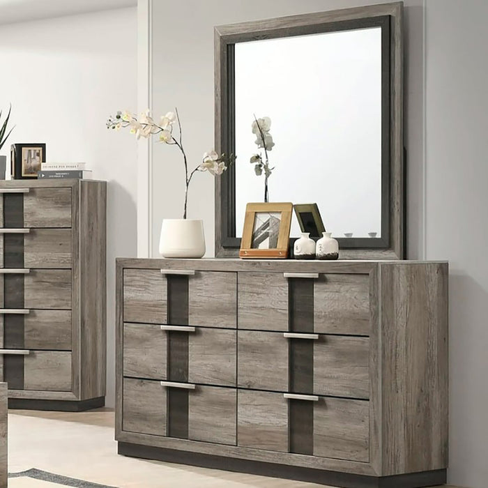 Crown Mark Furniture Rangley 6 Drawer Dresser in Brown - Olympia Furniture (Saint George, Utah)