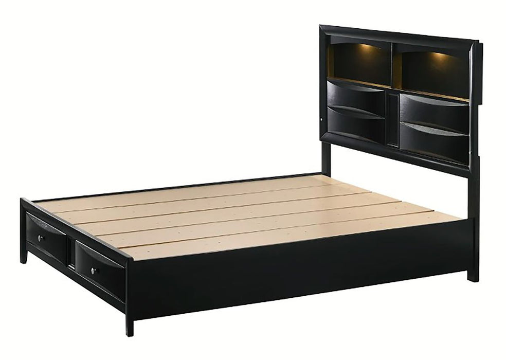 Crown Mark Furniture Fallon Queen Platform Bed with Storage in Black B4288-Q - Olympia Furniture (Saint George, Utah)
