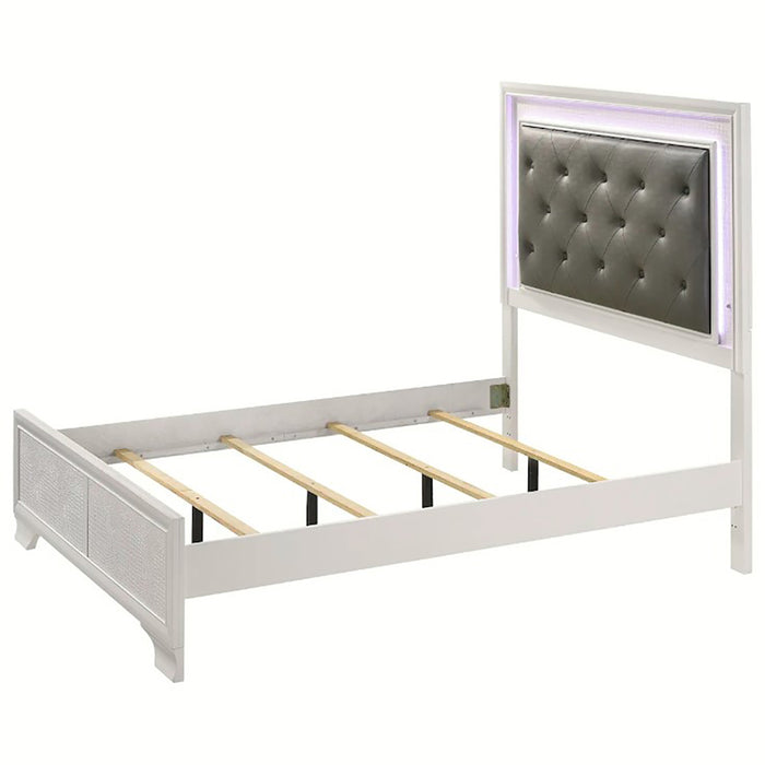 Crown Mark Furniture Lyssa Full Upholstered Bed in White B4310-F - Olympia Furniture (Saint George, Utah)
