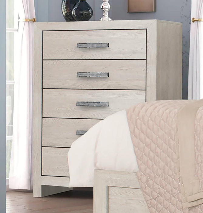 Crown Mark Furniture Jaylen 5 Drawer Chest in Gray - Olympia Furniture (Saint George, Utah)