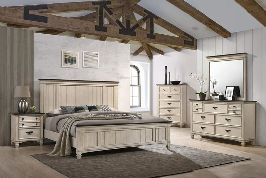 Crown Mark Sawyer Queen Panel Bed in Two-Toned - Olympia Furniture (Saint George, Utah)