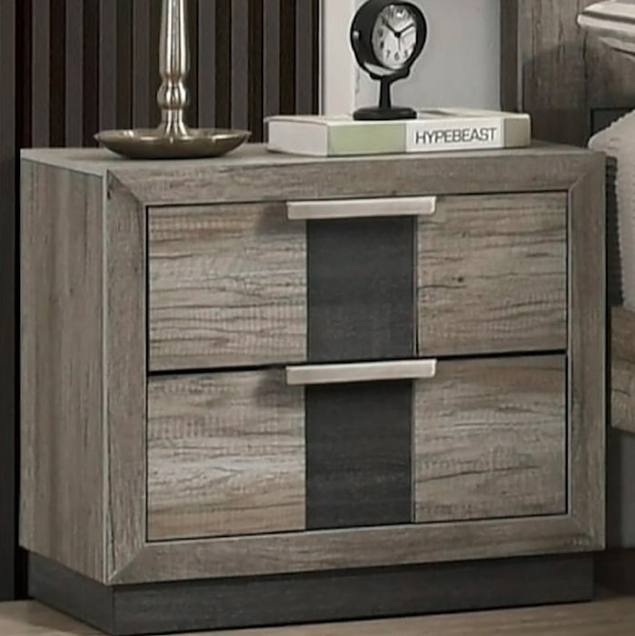 Crown Mark Furniture Rangley 2 Drawer Nightstand in Brown - Olympia Furniture (Saint George, Utah)