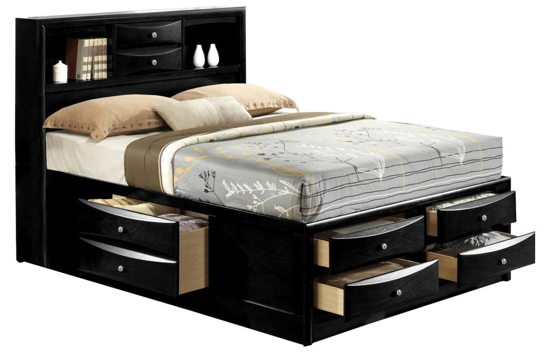 Crown Mark Furniture Emily Captain's Queen Bed in Black - Olympia Furniture (Saint George, Utah)