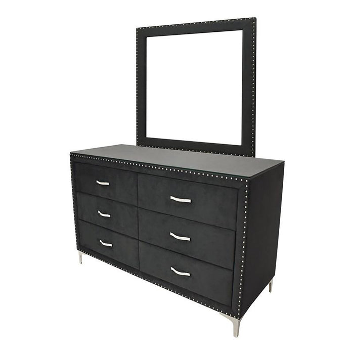 Crown Mark Furniture Lucinda 6 Drawer Dresser in Black - Olympia Furniture (Saint George, Utah)