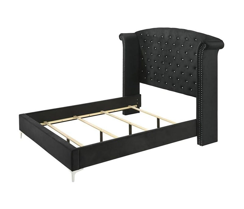 Crown Mark Furniture Lucinda Queen Upholstered Panel Bed in Black B9265-Q - Olympia Furniture (Saint George, Utah)