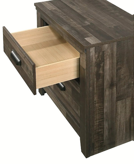 Crown Mark Furniture Carter 2 Drawer Nightstand in Brown - Olympia Furniture (Saint George, Utah)