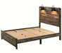 Crown Mark Furniture Carter Queen Platform Bed in Brown - Olympia Furniture (Saint George, Utah)