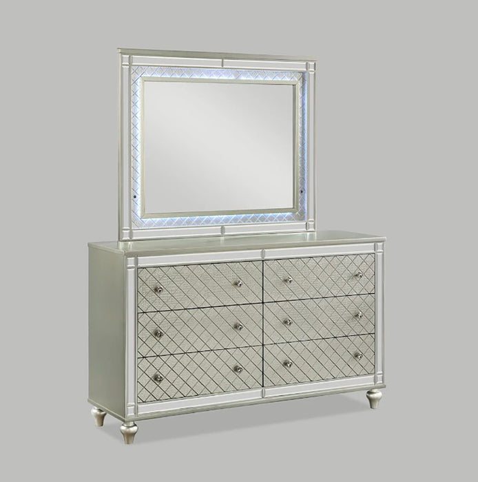Crown Mark Furniture Cristian 6 Drawer Dresser in Beige - Olympia Furniture (Saint George, Utah)