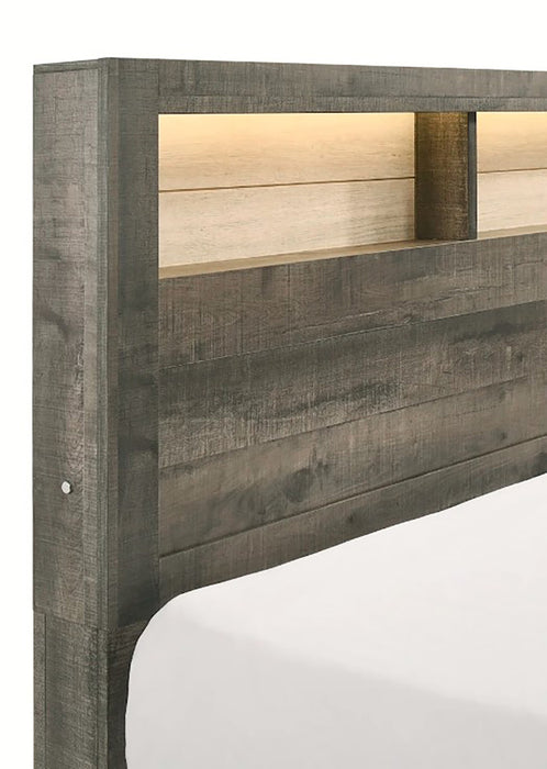 Crown Mark Furniture Rhett King Platform Bed in Gray - Olympia Furniture (Saint George, Utah)
