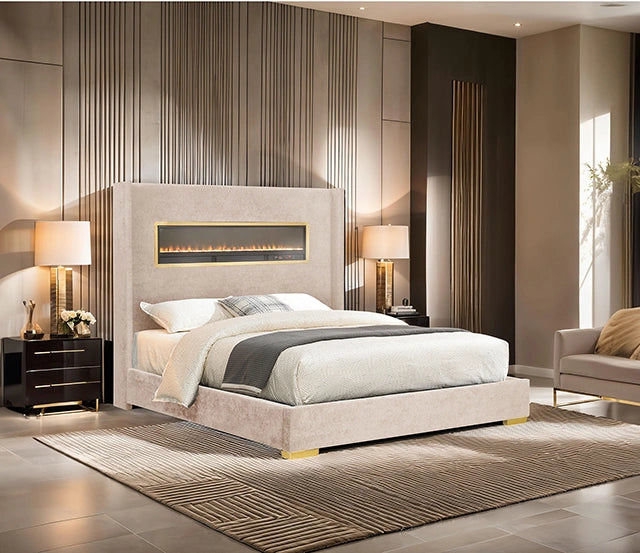 Danvers Bed Beige, Black, & Grey