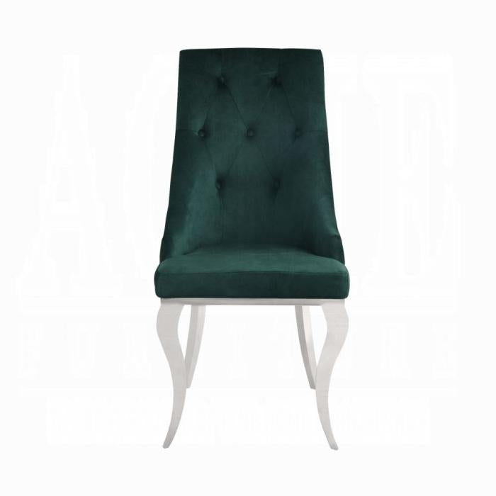 Dekel Green Fabric & Stainless Steel Side Chair - Olympia Furniture (Saint George, Utah)