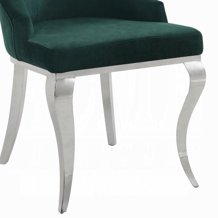 Dekel Green Fabric & Stainless Steel Side Chair - Olympia Furniture (Saint George, Utah)