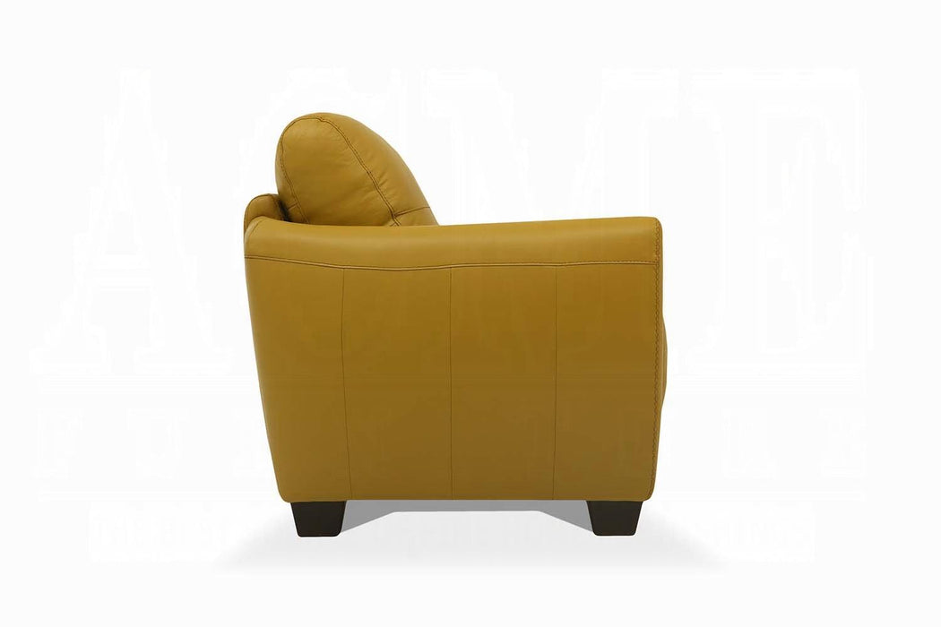 Valeria Mustard Leather Sofa - Olympia Furniture (Saint George, Utah)