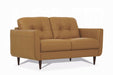 Radwan Camel Leather Loveseat - Olympia Furniture (Saint George, Utah)