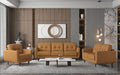 Radwan Camel Leather Loveseat - Olympia Furniture (Saint George, Utah)