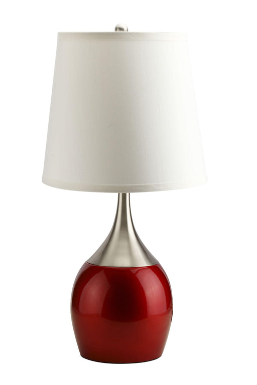 Willow Brushed Silver, Red Table Lamp - Olympia Furniture (Saint George, Utah)