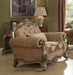 Acme Ragenardus Chair with 1 Pillow in Fabric & Vintage Oak 56032 - Olympia Furniture (Saint George, Utah)