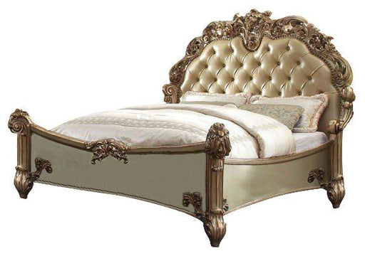 Acme Vendome Button Tufted Cal King Bed in Gold Patina 22994CK - Olympia Furniture (Saint George, Utah)