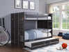Cargo Gunmetal Bunk Bed (Full/Full) - Olympia Furniture (Saint George, Utah)