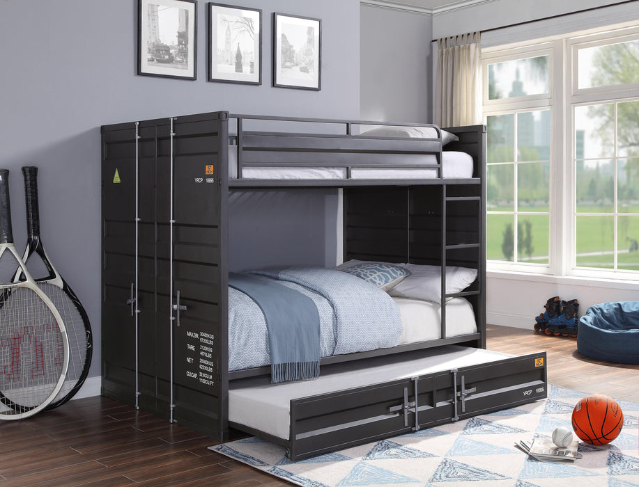 Cargo Gunmetal Bunk Bed (Full/Full) - Olympia Furniture (Saint George, Utah)