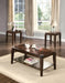 Docila Walnut Coffee/End Table Set (3Pc Pk) - Olympia Furniture (Saint George, Utah)
