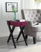 Fierce Burgundy & Black Side Table (USB Charging Dock) - Olympia Furniture (Saint George, Utah)