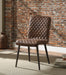 Hosmer Vintage Chocolate Top Grain Leather & Antique Black Side Chair - Olympia Furniture (Saint George, Utah)