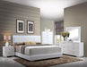 Lorimar White PU & Chrome Leg Eastern King Bed - Olympia Furniture (Saint George, Utah)